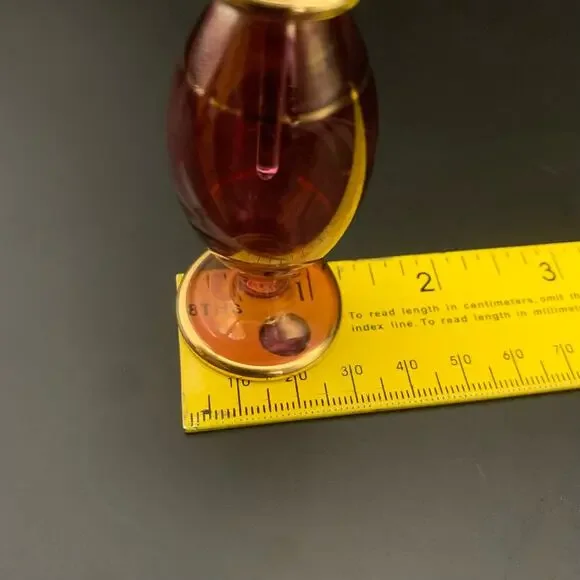 Vintage Egyptian Hand Blown Miniature Glass Empty Bottle Gold Trim Etched - Picture 13 of 14